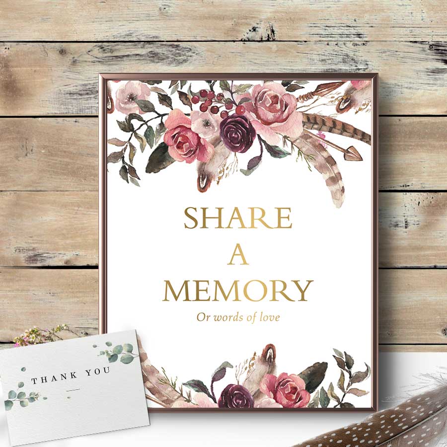 Personalised memory books for a celebration of life. Details to make a wake personal on a budget